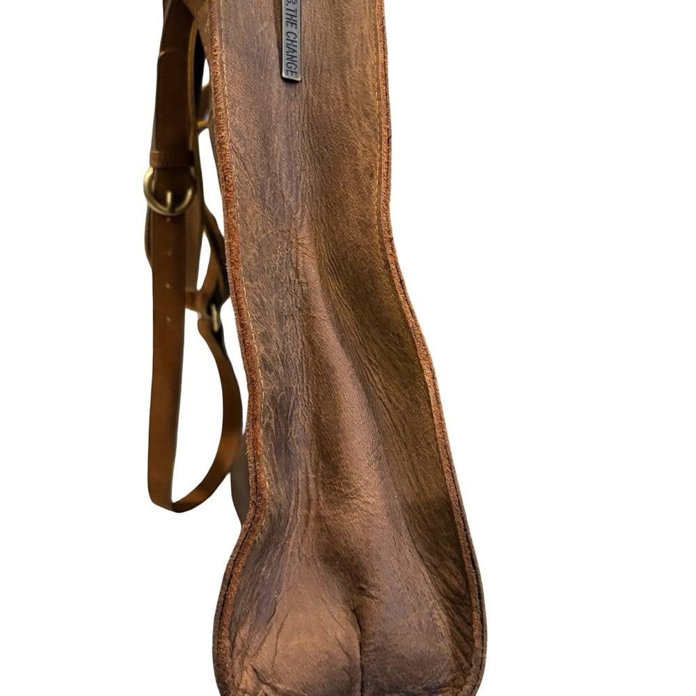 Le Papillon Large Brown Leather Tote - Picture 11 of 16